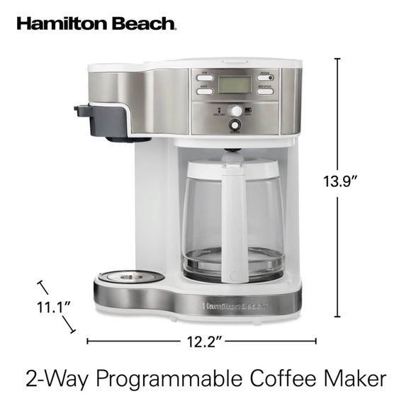 Hamilton Beach Silver and White 2-Way Coffee Maker - Picture 3 of 3